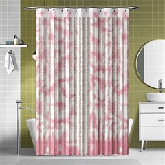 A Pink And White Striped Background Shower Curtain 48  X 72  (small) 