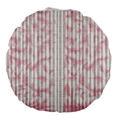 A Pink And White Striped Background Large 18  Premium Round Cushions