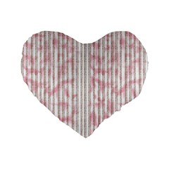 A Pink And White Striped Background Standard 16  Premium Heart Shape Cushions