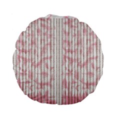 A Pink And White Striped Background Standard 15  Premium Flano Round Cushions