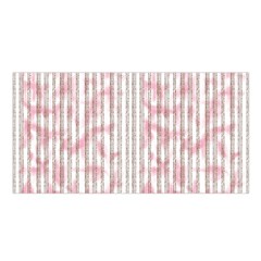 A Pink And White Striped Background Satin Shawl 45  X 80 