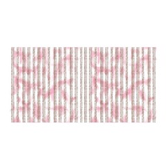 A Pink And White Striped Background Satin Wrap 35  X 70 