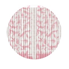 A Pink And White Striped Background Mini Round Pill Box