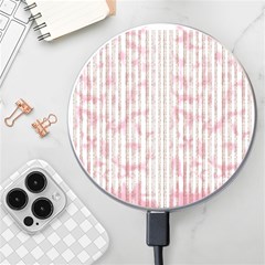 A Pink And White Striped Background Wireless Fast Charger(white) by catchydesignhill