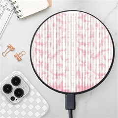 A Pink And White Striped Background Wireless Fast Charger(black) by catchydesignhill