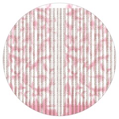 A Pink And White Striped Background Round Trivet