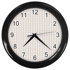 A White Background With A Brown Pattern On It Wall Clock (black)