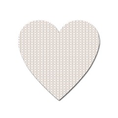 A White Background With A Brown Pattern On It Heart Magnet