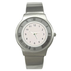 A White Background With A Brown Pattern On It Stainless Steel Watch by catchydesignhill