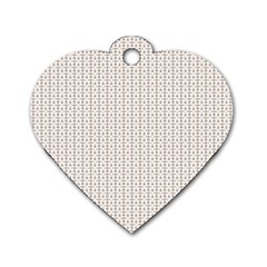 A White Background With A Brown Pattern On It Dog Tag Heart (two Sides) by catchydesignhill