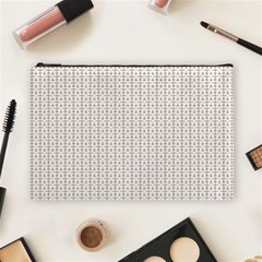 A White Background With A Brown Pattern On It Cosmetic Bag (large)