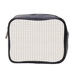 A White Background With A Brown Pattern On It Mini Toiletries Bag (two Sides)