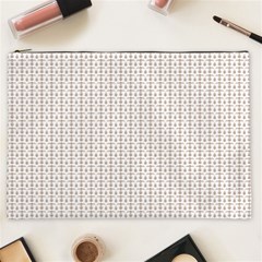 A White Background With A Brown Pattern On It Cosmetic Bag (xxl)