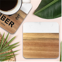 A White Background With A Brown Pattern On It Marble Wood Coaster (square)