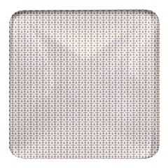 A White Background With A Brown Pattern On It Square Glass Fridge Magnet (4 Pack)