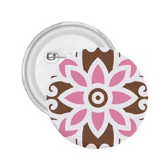 A Pink Flower On A Brown Background 2 25  Buttons