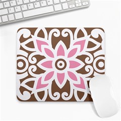 A Pink Flower On A Brown Background Large Mousepad