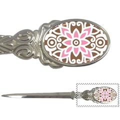 A Pink Flower On A Brown Background Letter Opener