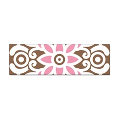 A Pink Flower On A Brown Background Sticker (bumper)