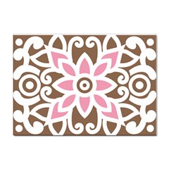 A Pink Flower On A Brown Background Sticker A4 (100 Pack)