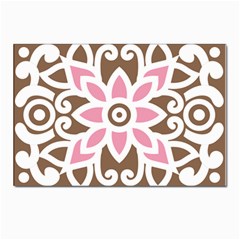 A Pink Flower On A Brown Background Postcards 5  X 7  (pkg Of 10)