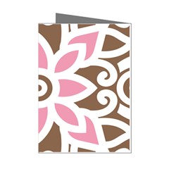 A Pink Flower On A Brown Background Mini Greeting Cards (pkg Of 8)