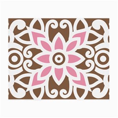 A Pink Flower On A Brown Background Small Glasses Cloth