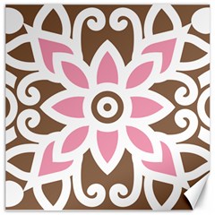 A Pink Flower On A Brown Background Canvas 20  X 20 