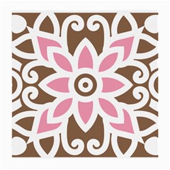 A Pink Flower On A Brown Background Medium Glasses Cloth by catchydesignhill