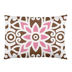 A Pink Flower On A Brown Background Pillow Case