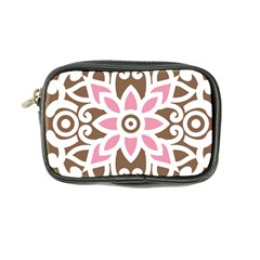 A Pink Flower On A Brown Background Coin Purse