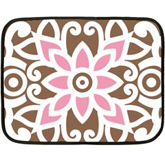 A Pink Flower On A Brown Background Two Sides Fleece Blanket (mini) by catchydesignhill