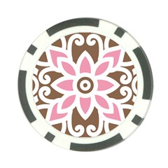 A Pink Flower On A Brown Background Poker Chip Card Guard (10 Pack)