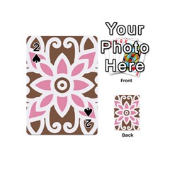 A Pink Flower On A Brown Background Playing Cards 54 Designs (mini)