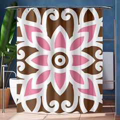 A Pink Flower On A Brown Background Shower Curtain 60  X 72  (medium) 