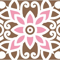 A Pink Flower On A Brown Background Play Mat (square)