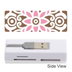 A Pink Flower On A Brown Background Memory Card Reader (stick)