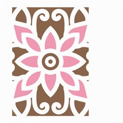 A Pink Flower On A Brown Background Small Garden Flag (two Sides)