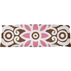 A Pink Flower On A Brown Background 21 x63  Body Pillow Case Dakimakura (two Sides)