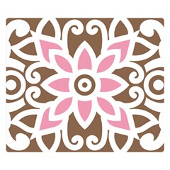 A Pink Flower On A Brown Background Two Sides Premium Plush Fleece Blanket (kids Size)