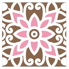 A Pink Flower On A Brown Background Square Satin Scarf (36  X 36 )