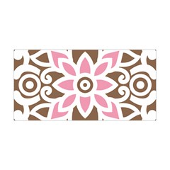 A Pink Flower On A Brown Background Yoga Headband