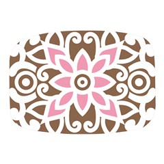 A Pink Flower On A Brown Background Mini Square Pill Box