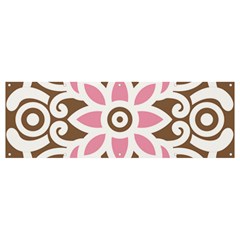 A Pink Flower On A Brown Background Banner And Sign 12  X 4  by catchydesignhill