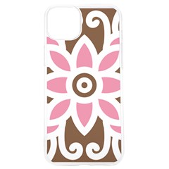 A Pink Flower On A Brown Background Iphone 15 Pro Tpu Uv Print Case by catchydesignhill