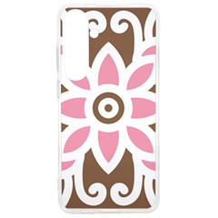 A Pink Flower On A Brown Background Samsung Galaxy S24 Ultra 6 9 Inch Tpu Uv Case by catchydesignhill