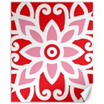 A Red And White Pattern With A Flower On It Canvas 11  x 14  10.95 x13.48  Canvas - 1