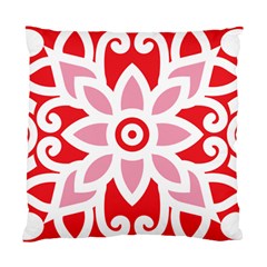 A Red And White Pattern With A Flower On It Standard Cushion Case (one Side)