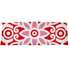 A Red And White Pattern With A Flower On It 21 x60  Body Pillow Case Dakimakura (two Sides)