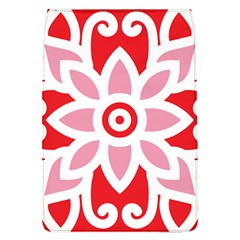 A Red And White Pattern With A Flower On It Removable Flap Cover (l)